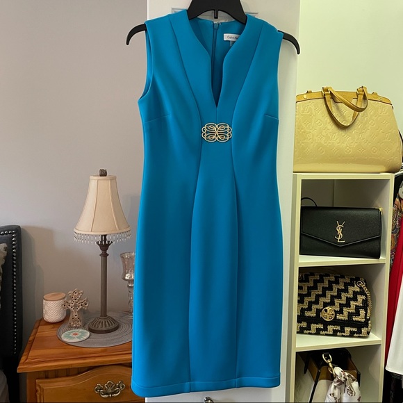 Calvin Klein Dresses Calvin Klein Blue Dress Poshmark